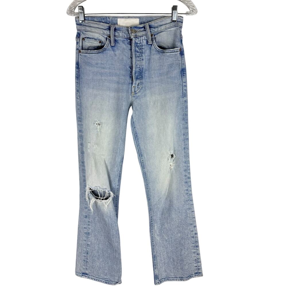 Mother Superior The Tripper High Rise Boot Cut Jeans Skating On Thin Ice Size 24